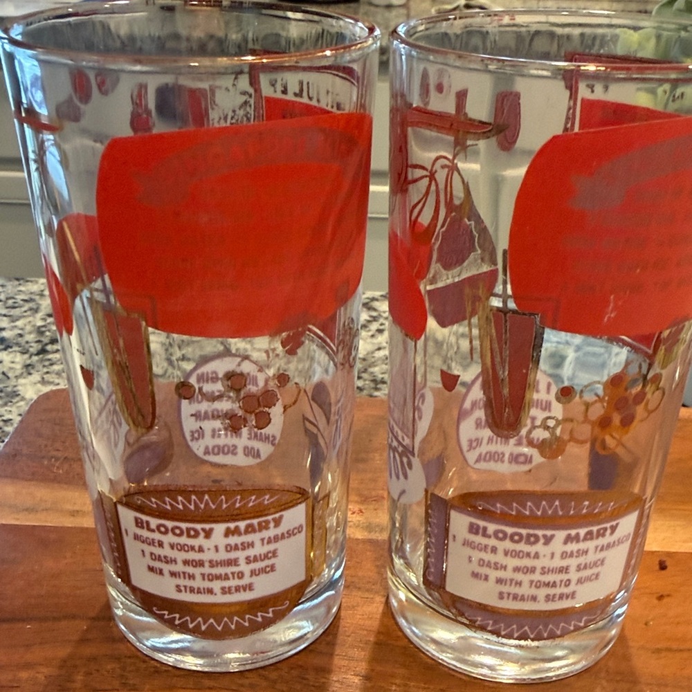 Vintage Bloody Mary Cocktail Glasses